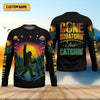 Maxcorners Gone Squatchin And Catching Alien Bigfoot Funny Fishing Shirt, SPF Shirt For Men, Fishing Shirts For Men