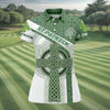 Maxcorners St Patrick's Day Celtic Knotwork Pattern Shamrock Golf Shirt, Women's Golf Tops, Ladies Golf Polos