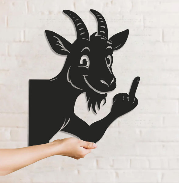 Maxcorners Funny Goat Metal Sign WITH LED/WITHOUT LED - Hilarious Farm Yard Decor, Rustic Prank Gift for Ranch, Barn & Outdoor Spaces LM0110