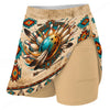 Maxcorners Customized Bowling Trouser Skirts With Shorts Underneath, Bowling Native American With Pockets