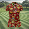 Maxcorners Women's Tropical Santa Surf Shack Golf Shirt, Christmas Golf Shirt, Women’s Golf Apparel LM1507