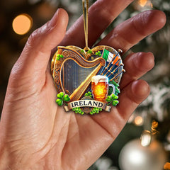 Maxcorners Custom Name Ireland Ornament, Christmas Gift for Ireland Lover 2D Flat LM2211