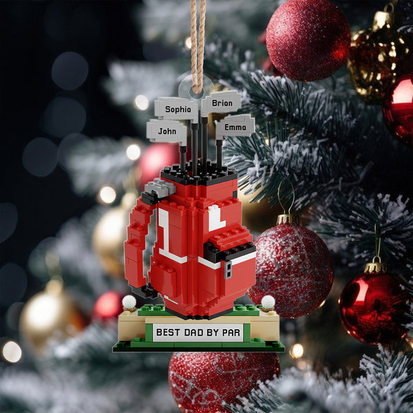 Maxcorners Best Dad By Par Golf Bag Ornament Christmas Golf Gift, Dad Golf Gift