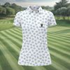 Maxcorners Vitamin G Shamrock Pattern Golf And Beer White Golf Shirt, St Patrick's Day Golf Shirt, Women's Golf Shirts