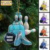 Maxcorners Cyan Bowling Personalized Christmas Ornament, Gift For Bowling Lovers MT1611