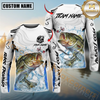 Maxcorners Fishing White Black Curve Pattern Design Custom Name & Team Name 3D Shirts