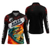 Maxcorners Fire Fishing Hooded UPF Shirt, Fishing Jersey, Long Sleeve Fishing Shirts, Gift For Fisherman
