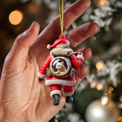 Maxcorners Custom Name Santa and Pet Ornament, Pet Lover Christmas Gift 2D Flat LM2111