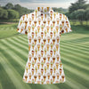 Maxcorners Adult Humor Ice Cream Golf Shirt, Funny Cone Pattern, Golf Shirt For Women LM1507