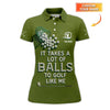 Maxcorners Funny Golf Shirt, "It Takes A Lot of Balls To Golf Like Me" Shirts, Custom Name Polos For Golfers