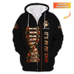 Maxcorners Custom Poker Shirts, Custom Poker In My DNA Playing Cards T Shirt, Poker Gift for LoverLM1009