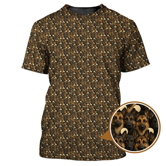 Maxcorners German Shepherd Dog Pattern Golf Shirt, Funny German Shepherd Golf Shirt For Dog Lovers, Golf Gift For Golfers