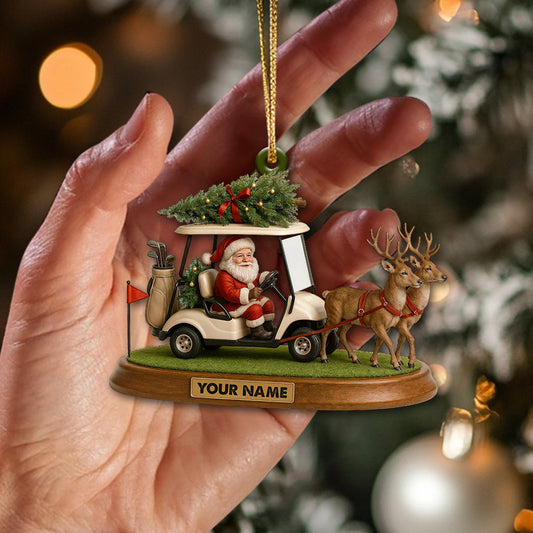 Maxcorners Personalized Golf Ornament, Santa Claus Ornaments, Golf Decor With Custom Name, Golf Christmas Ornaments For Golfer