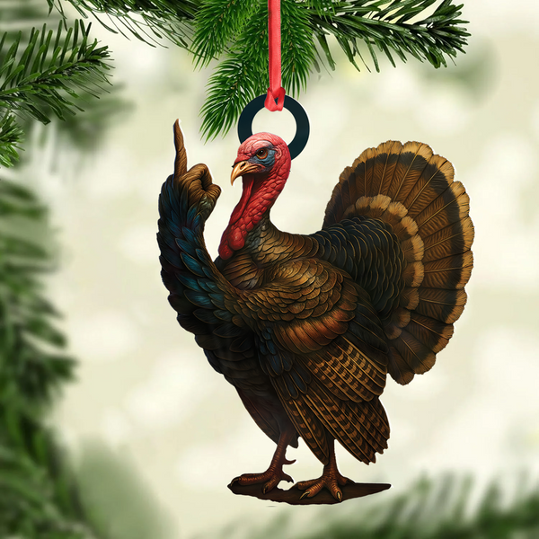 Maxcorners Personalized Funny Turkey Acrylic Ornament – Hilarious Christmas Decoration for Hunters LM0411