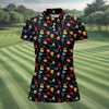 Maxcorners Guitar Pattern Hawaiian Golf Shirt, Music Lover Women's Golf Tops, Ladies Golf Shirts LM1507
