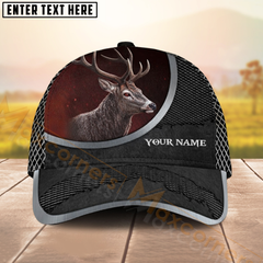 Maxcorners Deer Hunting Hat – 3D Buck Head Red Glow Design – Custom Personalized Name Cap