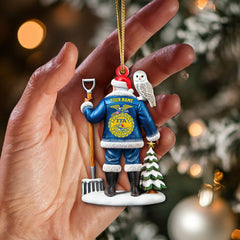 Maxcorners Custom Name FFA Ornament, Santa Farmer Christmas Ornament50 2D Flat LM2111