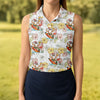 Maxcorners Surfing Santa Tropical Christmas Golf Polo Shirt, Golf Shirts For Women, Women's Golf Apparel LM1507