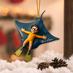 Maxcorners Diving, Sea Lover Home Decor, Christmas Ornament, Personalized Ornament6 2D Flat LM2111