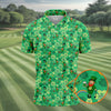 Maxcorners Shamrock St Patrick's Day Light Green Golf Shirt, Polo Shirts For Men, Golf Shirts For Men, Golfing Apparel