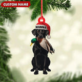 Maxcorners Personalized Hunting Dog Christmas Ornament with Duck – Custom Name Lab Retriever Holiday Decor LM0411