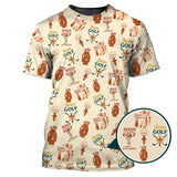 Maxcorners Jesus And Golf Is My Therapy Shirt, Pattern Golf Shirt, Jesus Golf Polos For Men