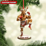 Maxcorners Custom Name Muay Thai Deer Ornament, Funny Boxing Deer Christmas Decoration

 LM0411