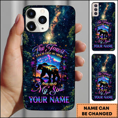 Maxcorners Artist Hunting - Into The Forest Bear Galaxy Starry Night Personalized Name Phone Case