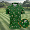 Maxcorners St Patrick's Day Leprechaun Character Golf And Beer Green Golf Shirt, Fun Golf Shirts For Men, Polo For Men