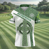 Maxcorners St Patrick's Day Celtic Knotwork Pattern Shamrock Golf Shirt, Polo Shirts For Men, Golf Shirts For Men