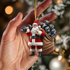 Maxcorners Custom Name Gym Santa Ornament, Gymnastics Christmas Gift 2D Flat LM2111