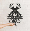 Maxcorners Personalized Deer Hunting and Fishing Metal Sign WITH LED/WITHOUT LED – Rustic Cabin Wall Decor, Gift for Hunters and Anglers LM0110