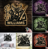 Maxcorners Personalized Deer Hunting Metal Sign WITH LED/WITHOUT LED – Bow & Rifle Wall Decor for Hunters LM0110