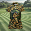 Maxcorners Camo Bigfoot Golfer Drinking Beer Polo Shirt, Golf Shirts For Women, Women’s Golf Apparel LM1507