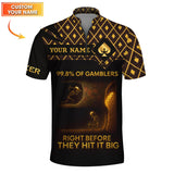 Personalized Name Poker Polos, 99.8% Of Gamblers Poker Shirt, Funny Poker Shirts, Gift For Poker Lovers