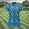 Maxcorners Cartoon Cactus Golfer Blue Golf Shirt, Women’s Golf Polo, Golf Tops For Women, Printed Golf Shirt LM1507