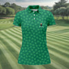 Maxcorners Vitamin G Shamrock Pattern Golf And Beer Green Golf Shirt, St Patrick's Day Golf Shirt, Women's Golf Shirts