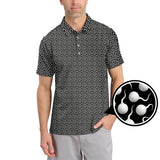 Maxcorners Funny Golf Shirt, Pattern Golf Balls Polos For Men, Crazy Golf Shirts For Golfers