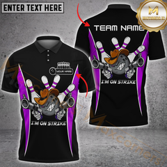 Maxcorners Bowling Cowboy Striker Multicolor Personalized Name, Team Name 3D Shirt