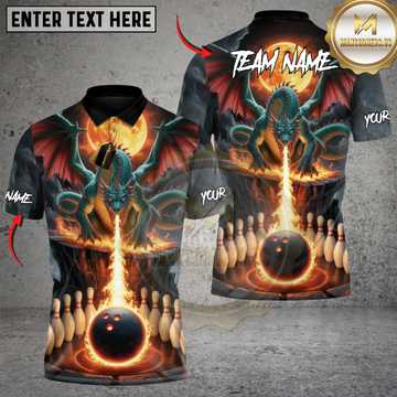 Maxcorners Dragon Hell Fire Personalized Name 3D Unisex Shirt