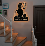 Maxcorners Personalized Funny Duck Metal Sign WITH LED/WITHOUT LED – Unique Hunting Lodge Wall Decor, Gift for Hunters LM0110