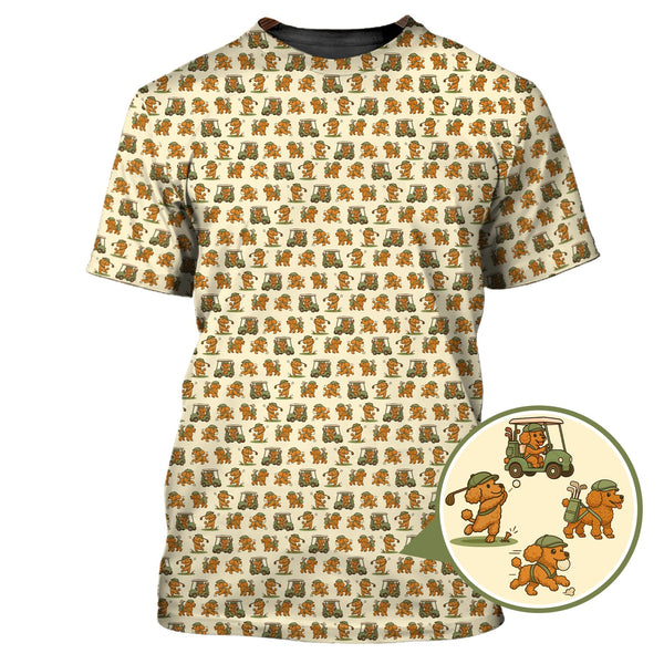 Maxcorners Poodle Golf Shirts For Dog Loving Golfers, Poodle Pattern Golf Shirt, Golf Gift For Golfers