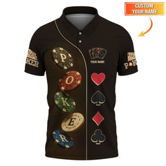 Maxcorners Custom Poker Shirt Dark Casino Chip Card Suit Tee for Men Gifts, Poker Dad PresentsLM1009