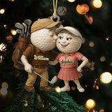 Maxcorners Custom Name Golf Couple Acrylic Ornaments, Golf Christmas Gifts, Christmas Gift Ideas For Couples LM1611