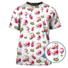 Maxcorners Pink Golf Pattern Polos, Women’s Golf Shirt, Golf Shirts For Ladies