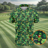 Maxcorners Shamrock St Patrick's Day Dark Green Golf Shirt, Polo Shirts For Men, Golf Shirts For Men, Golfing Apparel