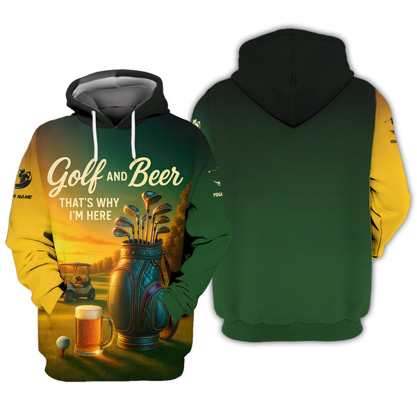 Maxcorners Golf and Beer That’s Why I’m Here Shirt – Custom Men's Golf Polo – Funny Golf Apparel For Dad