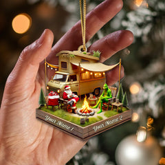 Maxcorners Custom Name Camping Christmas Ornament, Christmas Gift 2D Flat LM2111