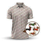 Maxcorners Dachshund Christmas Shirt For Golfer, Dog Pattern Golf Shirt, Funny Golf Shirt For Men