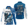 Maxcorners Skeleton Fishing Shirts, Where The Sea Meets The Soul, SPF Long Sleeve Shirts, Fishing Shirts For Men